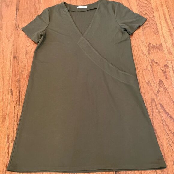 ZARA M Olive Shift Dress - Picture 1 of 7